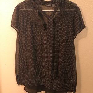 Brown polka dot blouse